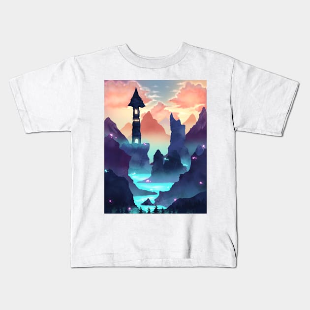 Lonesome Tower Kids T-Shirt by davidford83